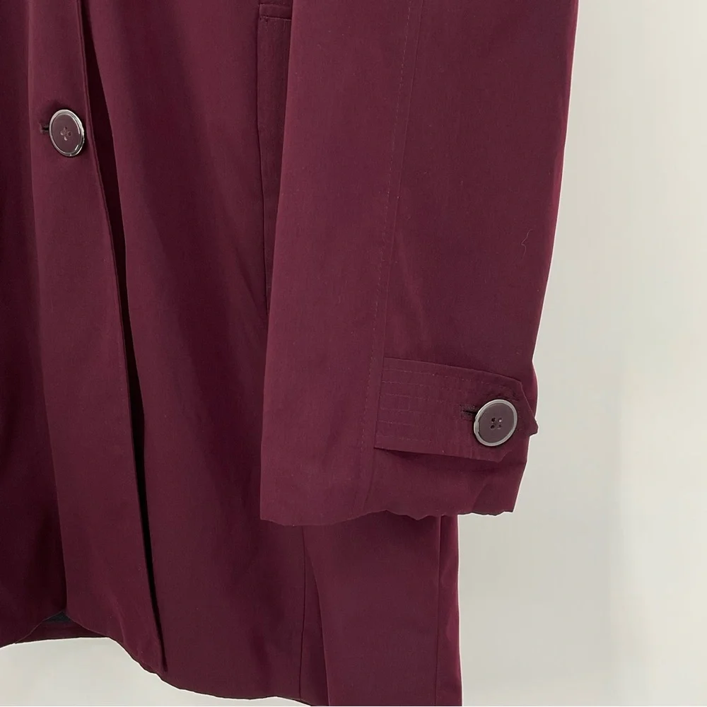 London Fog Womens Hooded Topper Jacket Size Large Burgundy - Picture 3 of 10